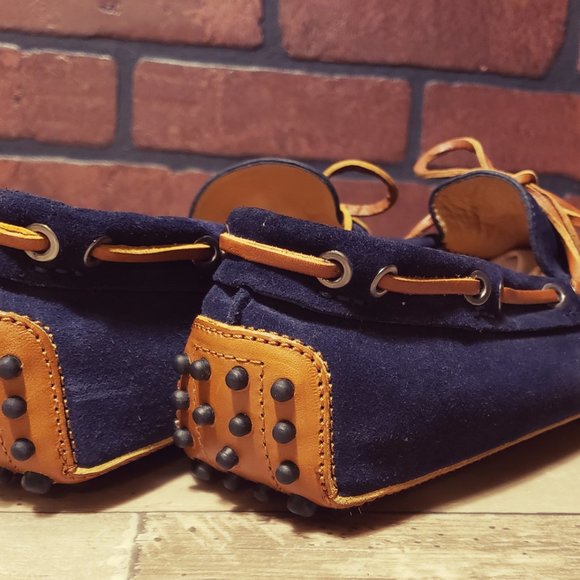 Barney's New York Navy Driving Mocs - Picture 2 of 3